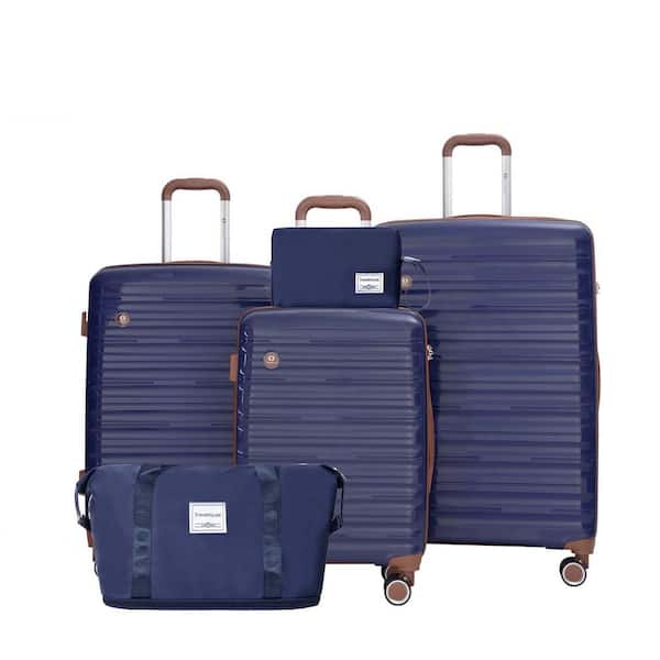 Unbranded Luggage Sets of 5-Piece, Carry On Luggage Set with TSA Compliant, Suitcase Set with Travel Bag, Toiletry Bag, Navy Blue