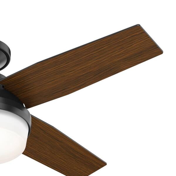 Hunter Fan 44 inch Casual Matte White Indoor Ceiling Fan with Light Kit and Remote Control (Renewed