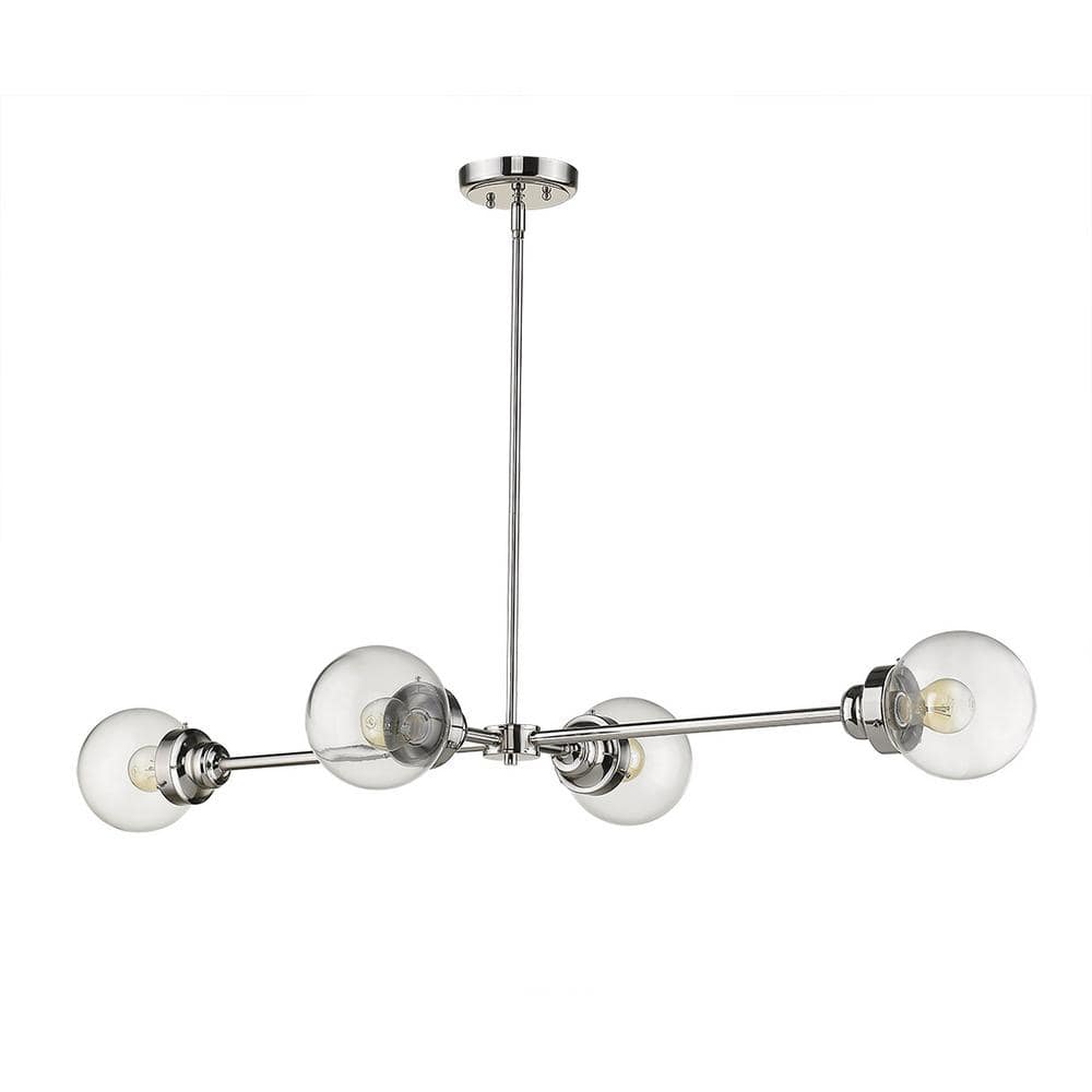 Portsmith Polished Nickel 48" Linear Glass Chandelier with LED