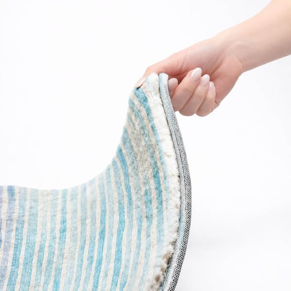 Dream Shag Premium Machine Washable Abstract ADS187 Blue 3 ft. x 5 ft. Area Rug