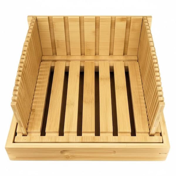 Wooden Bread Slicer for Sourdough Rounds and Homemade Bread, Adjustable Wide Slot, Set of 1