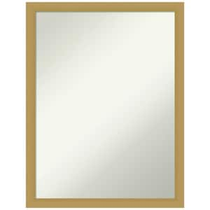 Grace Brushed Gold Narrow 20 in. H x 26 in. W Framed Non-Beveled Bathroom Vanity Mirror in Gold