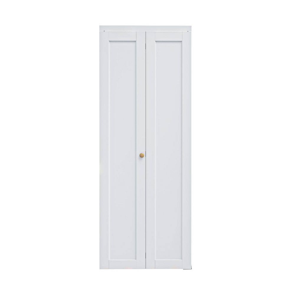 30 in. x 80 in. 1-Lite Panel Solid Core White Primed Composite MDF Closet Bi-Fold Door with Handle and Hardware price history on PriceWatchPro