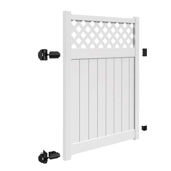 Valley 5 ft. W x 6 ft. H White Vinyl Un-Assembled Fence Gate