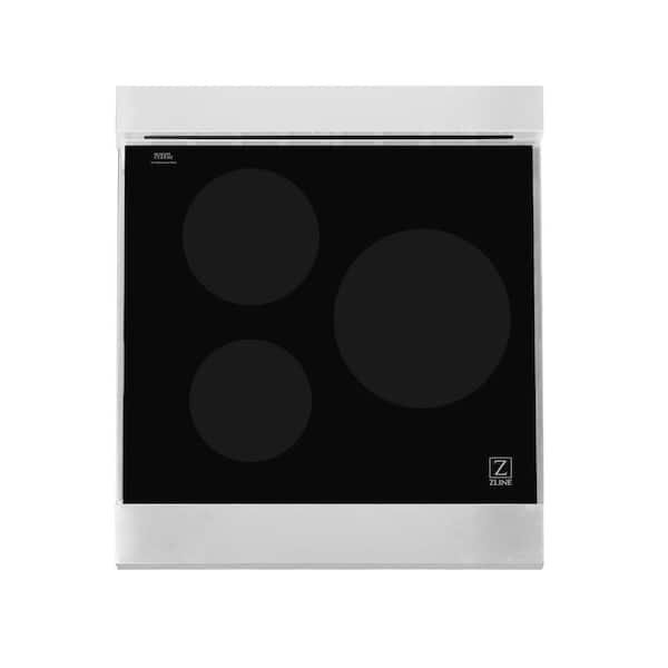 ZLINE Kitchen and Bath 24 in. Freestanding Electric Range 3 Element  Induction Cooktop with Blue Matte Door in Stainless Steel RAIND-BM-24 - The  Home Depot