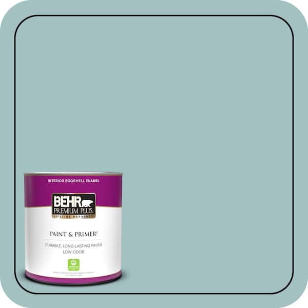 BEHR PREMIUM PLUS 1 qt. #S440-3 Aspiring Blue Eggshell Enamel Low Odor Interior Paint & Primer