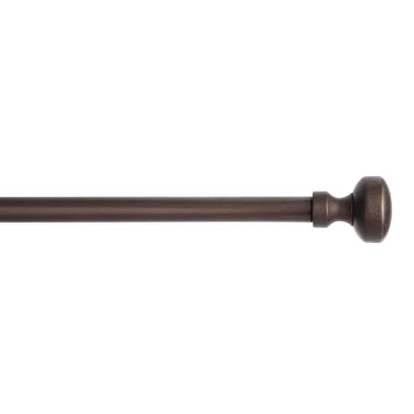 Modern Rounded Cap 36 in.-72 in. Oil Rubbed Bronze Single Curtain Rod