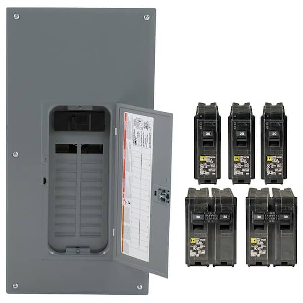 Square D Homeline 200 Amp 20-Space 40-Circuit Indoor Main Breaker Plug-On Neutral Load Center with Cover - Value Pack