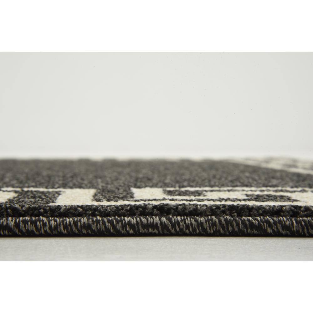 Athens Charcoal Black 3'3" x 5'3" Geometric Synthetic Area Rug