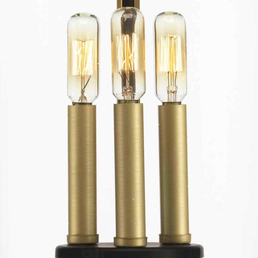 Antique Bronze and Glass 3-Light Indoor/Outdoor Pendant