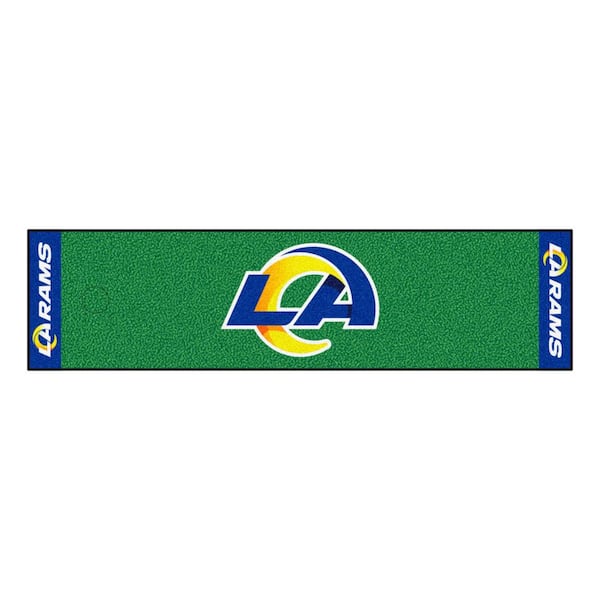 FANMATS NFL Los Angeles Rams 1 ft. 6 in. x 6 ft. Indoor 1-Hole Golf Practice Putting Green