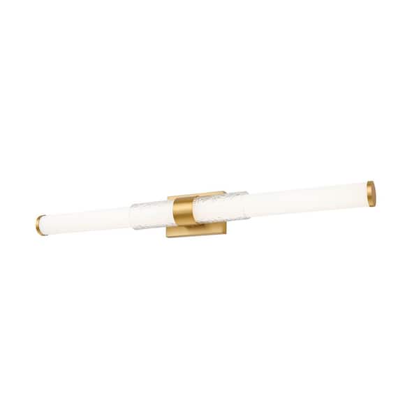 Egon 40 in. 1 Light Modern Gold LED Vanity Light with Matte Opal Glass Shade