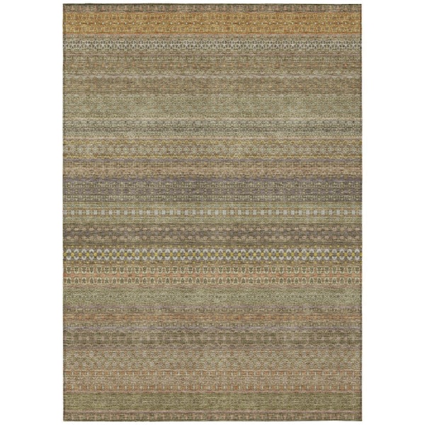 Chantille ACN527 Khaki 3 ft. x 5 ft. Machine Washable Indoor/Outdoor Geometric Area Rug