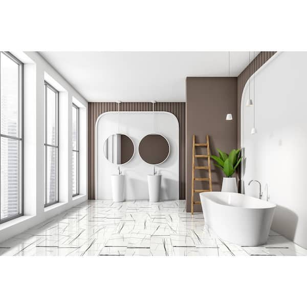 MSI Daxton White 24 in. W x 48 in. L Polished Porcelain Floor and