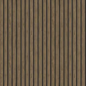 Faux Wood Slat Dark Oak Non-Pasted Wallpaper (Covers 56 sq. ft.)