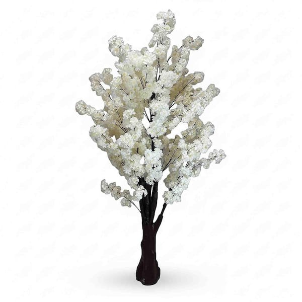 White 6.5 ft. Artificial Cherry Blossom Tree TG26D8T1W - The Home