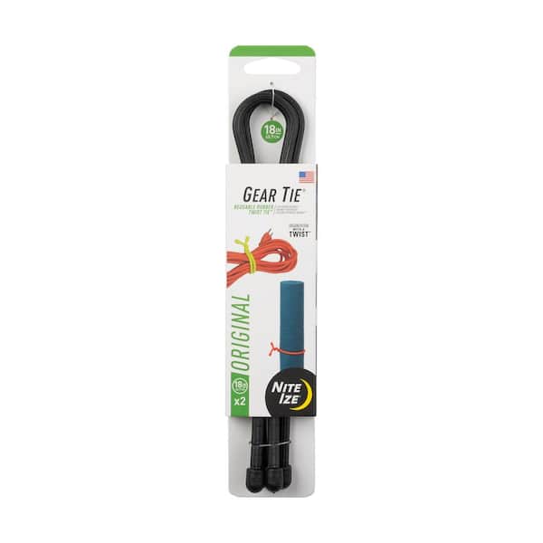 Nite Ize 18 in. Gear Tie in Black (2-Pack)