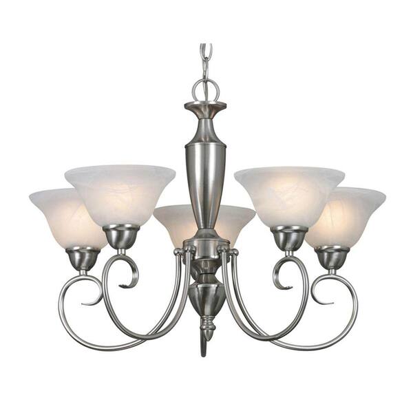 Unbranded Yvette Collection 5-Light Pewter Chandelier