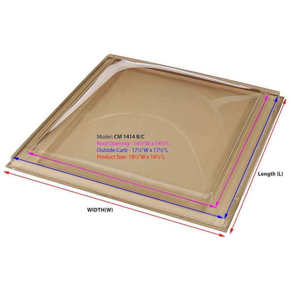 SUN-TEK 14-1/2 in. x 14-1/2 in. Polycarbonate Fixed Curb Mount