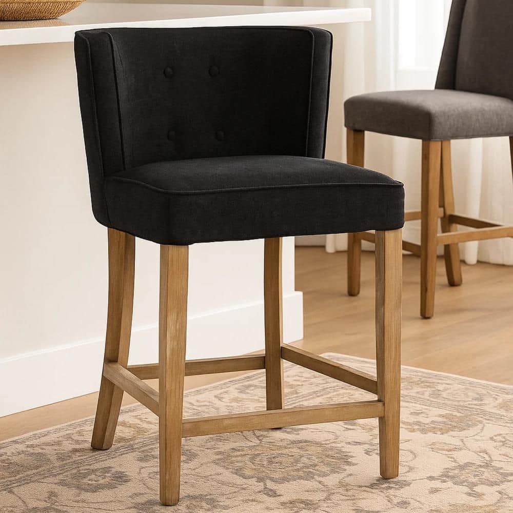 Cly 37 in. H Gray Wood Counter Stool Chair price history on PriceWatchPro
