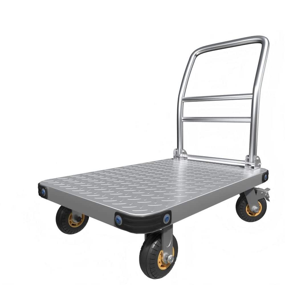 Heavy Duty 2600 lb. Steel Platform Truck Cart, 48 x 24 in. Flatbed Dolly with 360° Swivel Wheels, Drywall Cart price history on PriceWatchPro