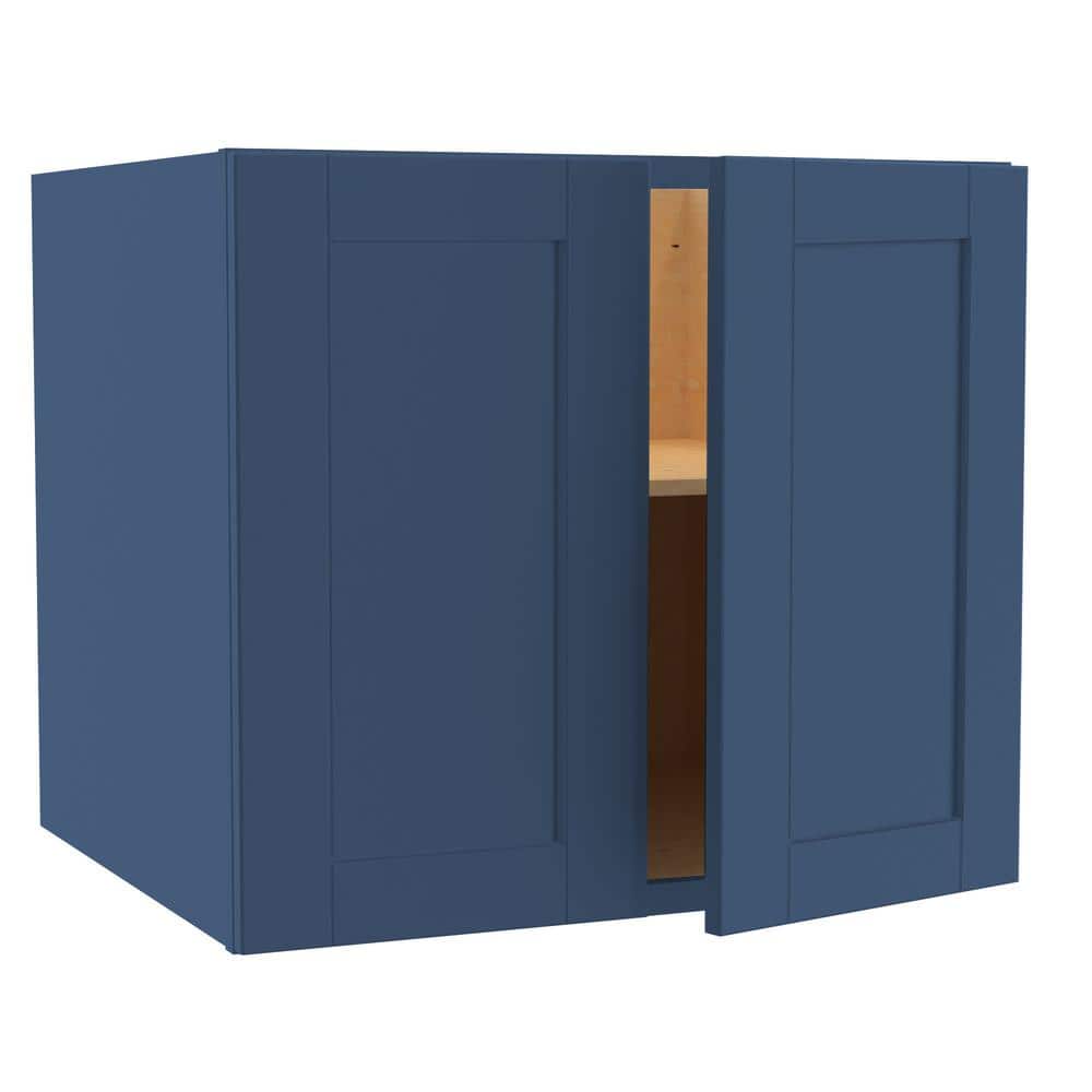 Washington Vessel Blue Plywood Shaker Assembled Wall Kitchen Cabinet Soft Close 27 W in. 24 D in. 24 in. H price history on PriceWatchPro