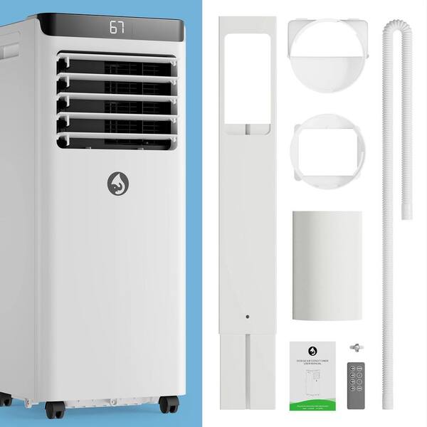 8000 BTU Portable AC – 3-in-1 Cooler, Dehumidifier & Fan For Rooms Up To 350 Sq. Ft., With Remote & Timer