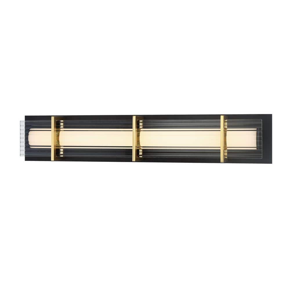 Midnight Gold 27.375 in. Sand Black LED Vanity Light Bar with Honey Gold Highlights price history on PriceWatchPro