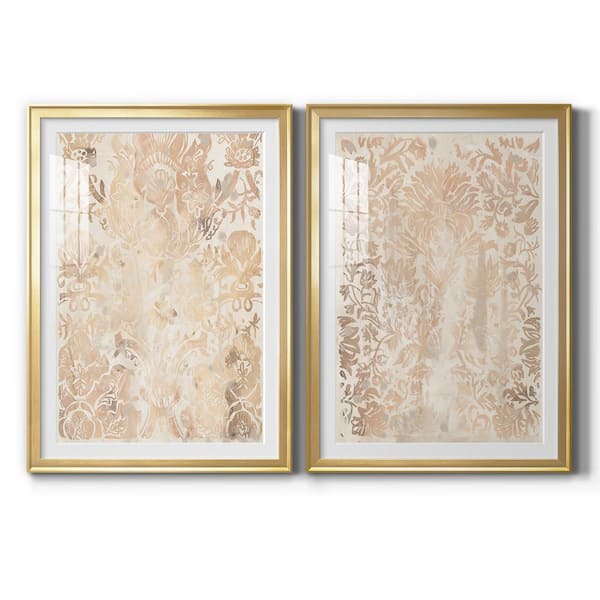 Wexford Home Walnut Damask III by Wexford Homes 2 Pieces Framed Abstract Paper Art Print 30.5 in. x 42.5 in.