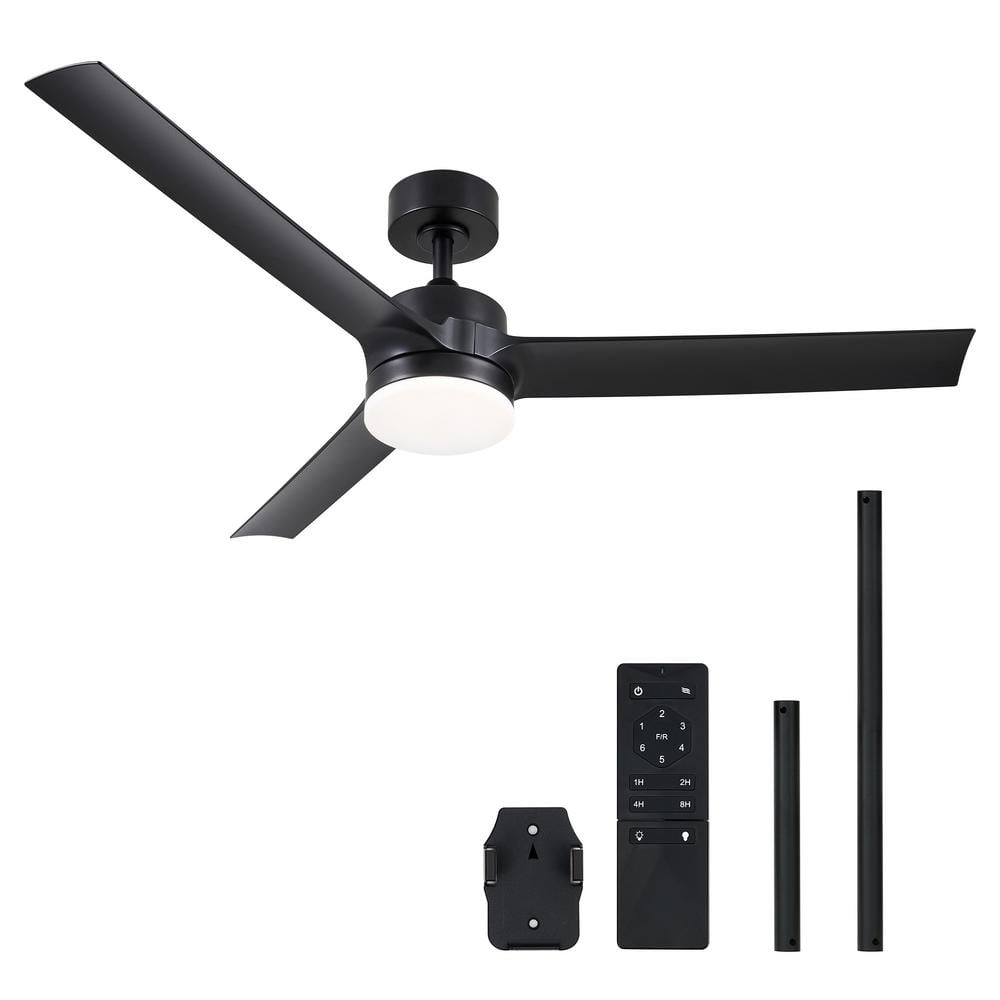 52 in. Indoor Black 6-Speed Standard Ceiling Fan with 3000K/4500K/6500K Adjustable White LED Light with Remote Control price history on PriceWatchPro