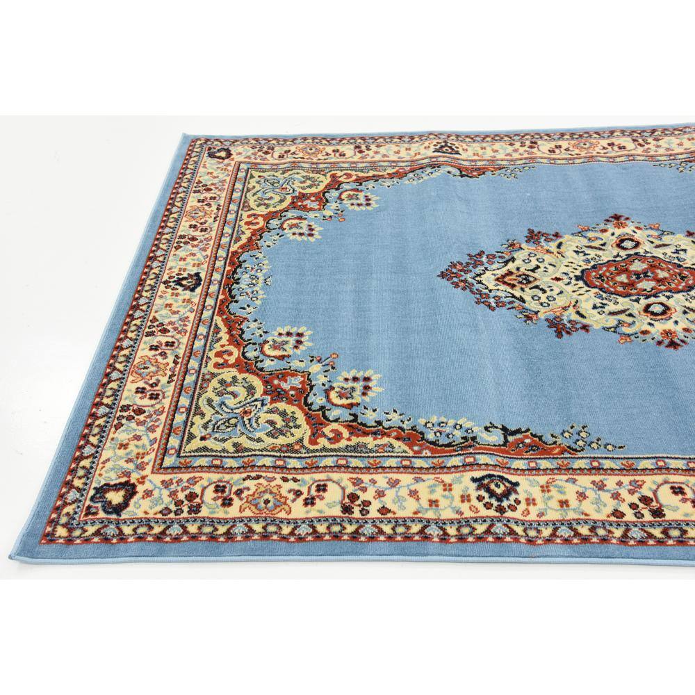 Amaya Light Blue Medallion 5' x 8' Synthetic Area Rug