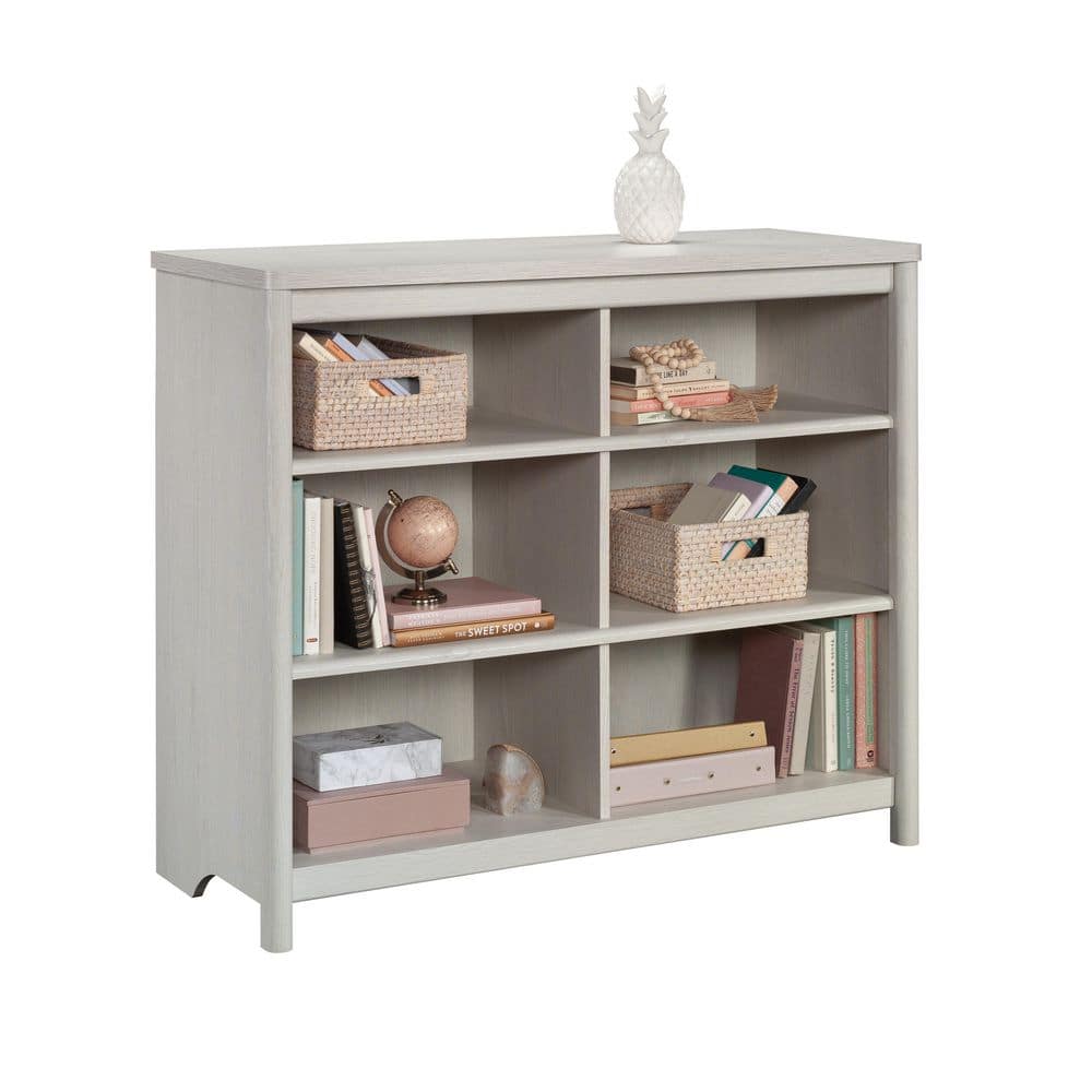 Adjustable Glacier Oak Cubby Storage Bookcase