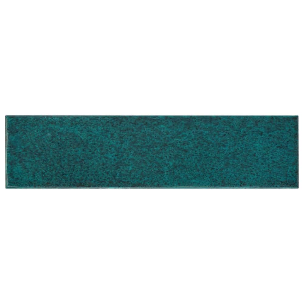 LuxeCraft Arteko Deep Teal 3 in. x 6 in. Glazed Wall Ceramic Tile Sample