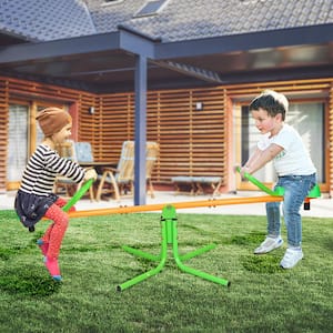 72 in. L 360-Degree Rotation Outdoor Kids Spinning Sit and Teeter Totter Playground Equipment Swivel for Backyard