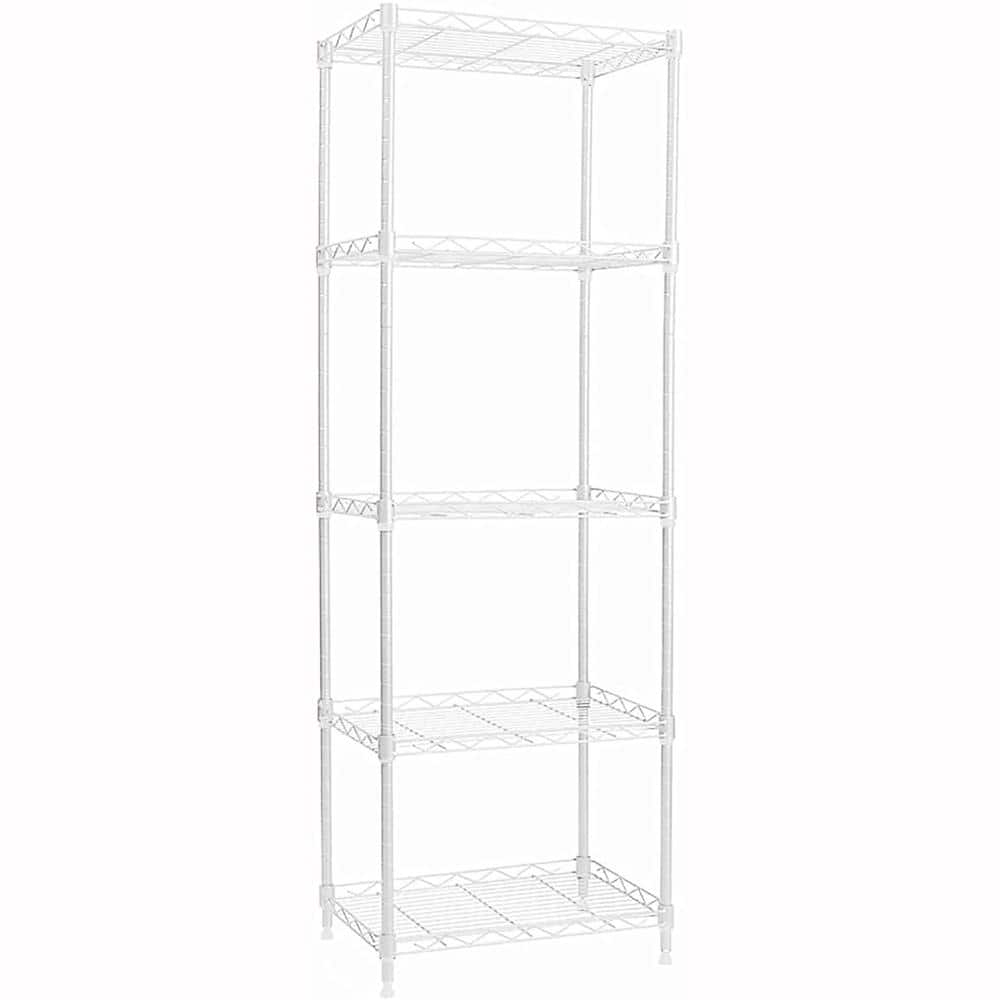 White 5-Tier Metal Garage Storage Shelving Unit (16.6 in. W x 53.5 in. H x 