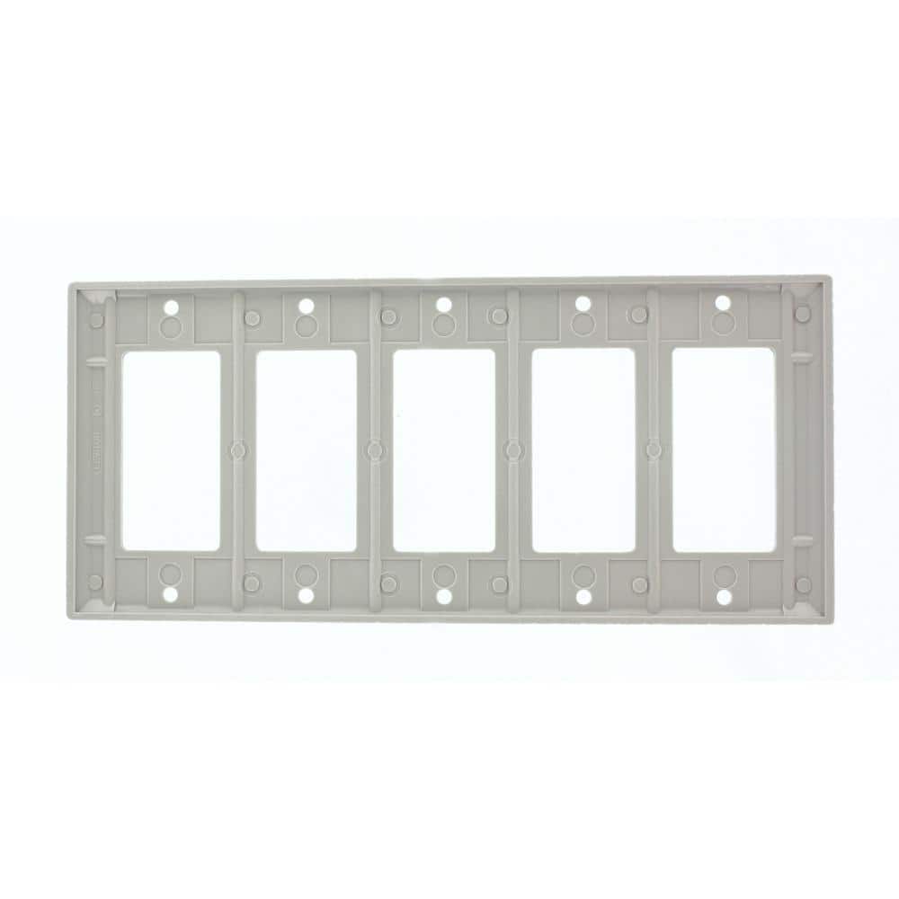 Gray Thermoset 5-Gang Decora Wallplate