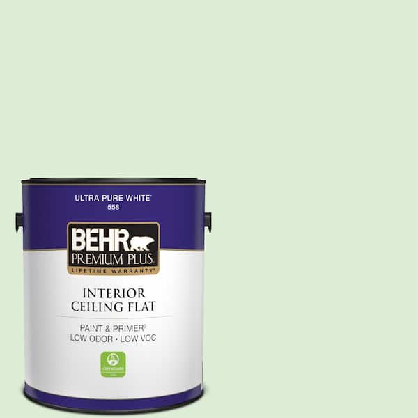 BEHR PREMIUM PLUS 1 gal. #M390-2 Misty Meadow Ceiling Flat Interior Paint