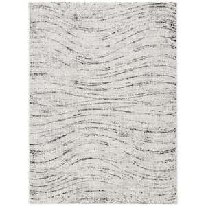 Courtyard Ivory/Gray 4 ft. x 6 ft. Distressed Wave Indoor/Outdoor Patio  Area Rug