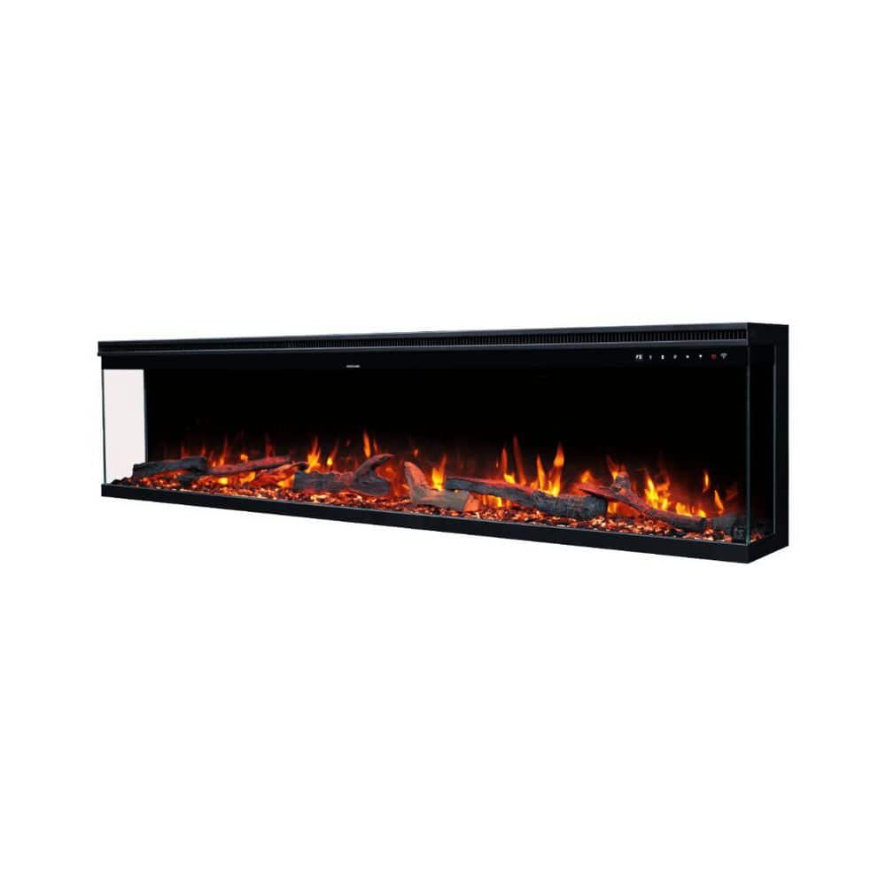 Sideline Infinity Pro 72 in. 3-Sided Design Wall Mount or Recessed Electric Fireplace in Black with Fire Crackle Sound price history on PriceWatchPro