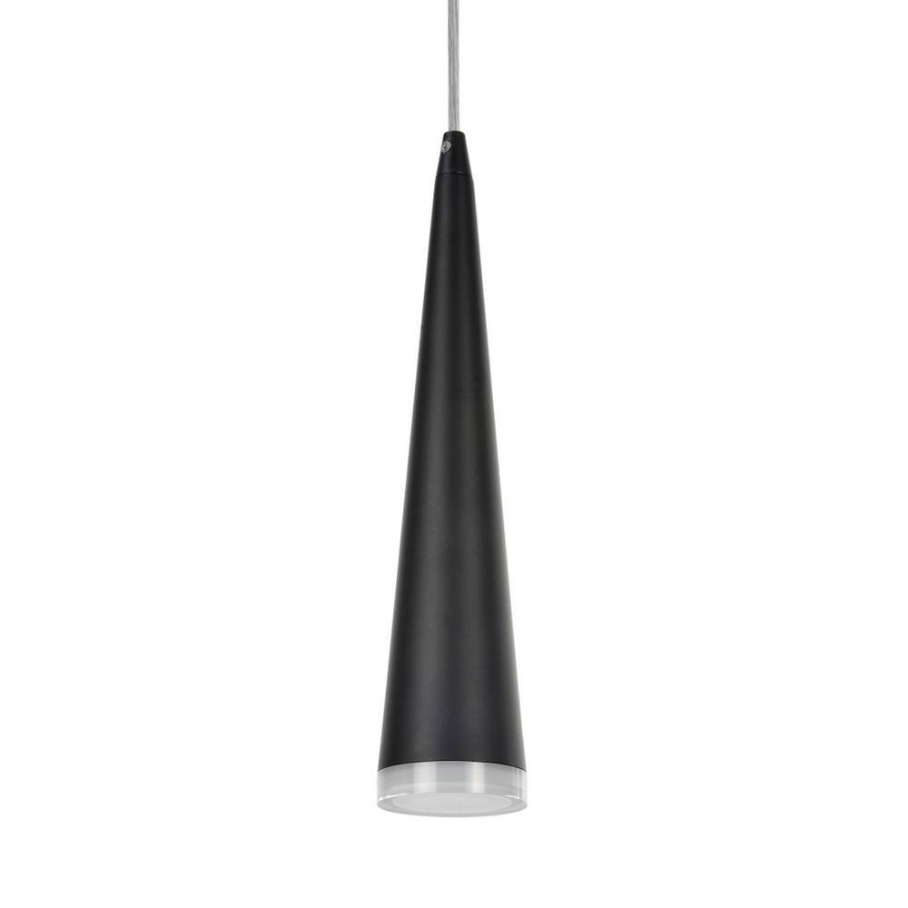Matte Black 3-Light LED Kitchen Island Pendant