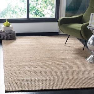 Natura Beige 6 ft. x 9 ft. Striped Solid Color Gradient Area Rug