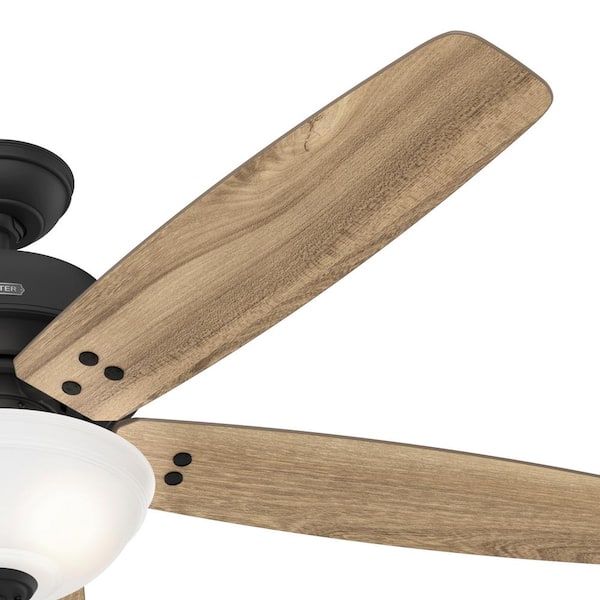 Hunter - Reveille 60 in. Indoor Matte Black Ceiling Fan with Light Kit Included