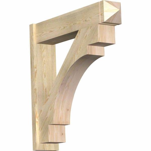 Ekena Millwork 8 in. x 38 in. x 38 in. Douglas Fir Merced Arts and Crafts Rough Sawn Outlooker
