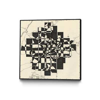 30 in. x 30 in. "Modern Map of Atlanta" by Nikki Galapon Framed Wall Art