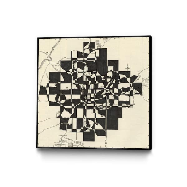 Unbranded 30 in. x 30 in. "Modern Map of Atlanta" by Nikki Galapon Framed Wall Art