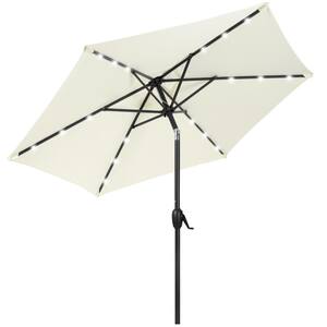 7.5 ft. Market Solar Tilt Patio Umbrella in Cream White