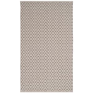Montauk Ivory/Gray Doormat 2 ft. x 4 ft. Solid Geometric Striped Area Rug