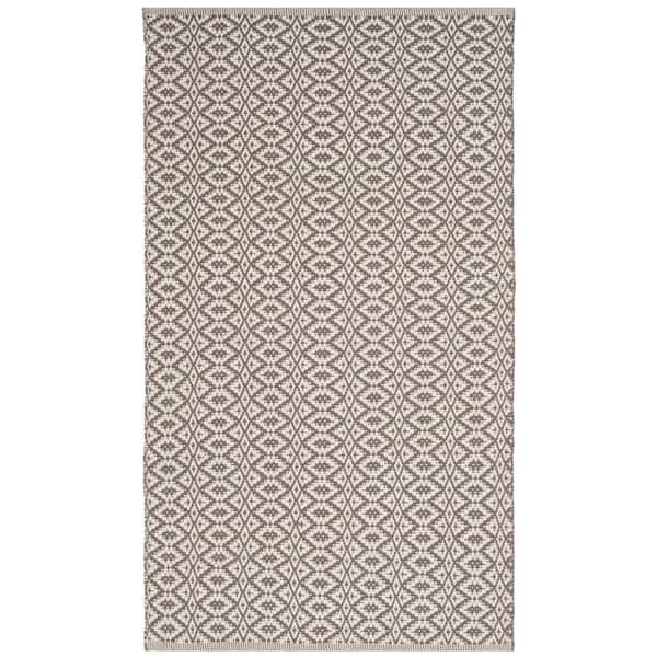 SAFAVIEH Montauk Ivory/Gray 3 ft. x 4 ft. Solid Area Rug MTK716A-24 ...