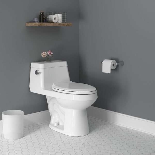 American Standard Colony 1-Piece 1.28 GPF Single Flush Elongated Toilet in White Seat Included