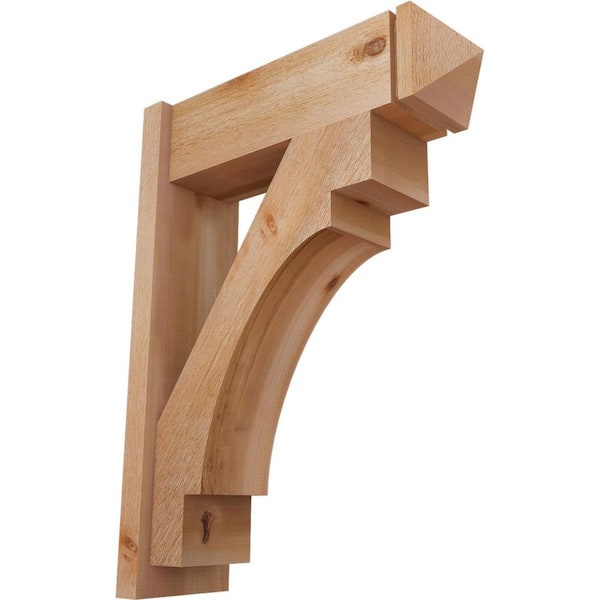 Ekena Millwork 8 in. x 34 in. x 26 in. Western Red Cedar Merced Arts and Crafts Rough Sawn Outlooker